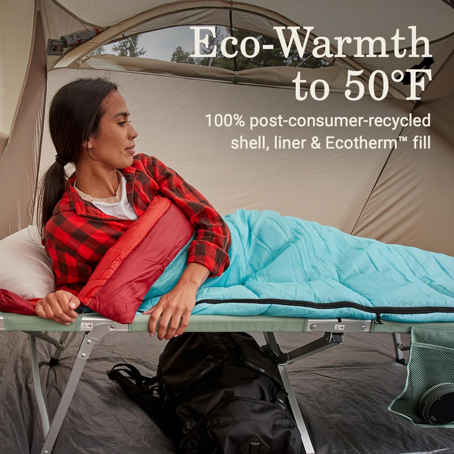 Coleman Flatlands 30/40/50°F Adult Sleeping Bag, Made from 100% Recycled Material, Big & Tall Options, Cool-Weather Sleeping Bag